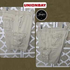 Unionbay Men's Tan Utility Pockets Cargo Shorts Size 40